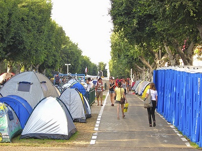 Tent City on Rothschild Blvd in Tel Aviv